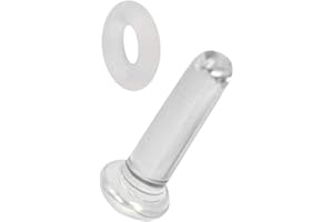 Pierceplex 20G-8G Flat Back Labret Glass Retainers with O-Ring For Helix Cartilage Earrings Tragus Lip Ring Nose Stud Clear R