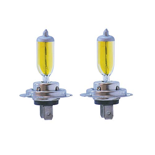 Zoogamo H7 Halogen Headlight Xenon Lightbulb – Pair of 12 Volt 100 Watt 3000K Super Bright Golden Yellow Performance Replacement Lamp Bulb