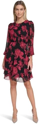 calvin klein black and red dress Dress Work By Calvin Klein In Black & Red, Size: 4