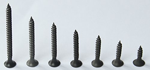 IEUYO 300 PCS Wood Screw Assortment Kit, Bugle Head, Phillips Drive, Black Oxide Finish, For Drywall, Wood, 7Size, M3.5x16/20/25/30/35/40/50