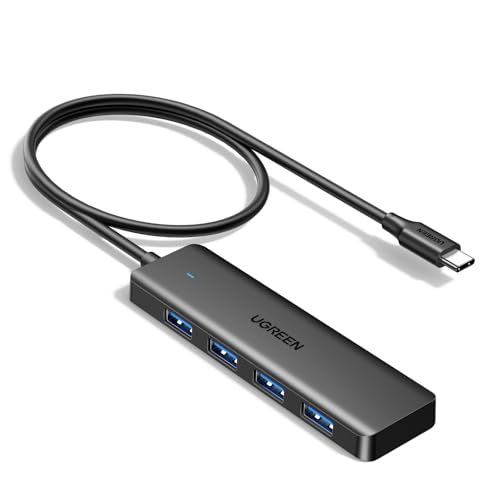 UGREEN USB C Hub with 4 Ports USB 3.0 Adapter Thief Multiport 5Gbps High Speed Compatible with MacBook Pro Air iMac Surface XPS PC Laptop Hard Drive Keyboard Mouse PS5 (60cm)