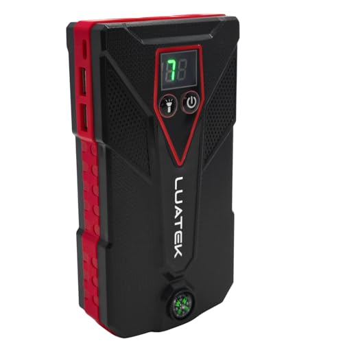 Auxiliar de Partida Automotiva Portátil com Bateria Recarregável 12V, Função Powerbank 12000 mAh USB e Lanterna LED para Veículos