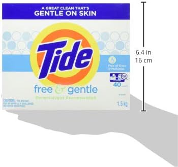 Amazon Com Tide Free Gentle Powder Laundry Detergent Unscented 1 5 Kg 40 Loads Packaging May Vary Health Personal Care