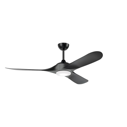 KICHLER Mylo 60 in Weather+ Outdoor Ceiling Fan with Light, Modern 6-Speed Remo…