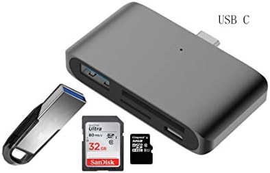 USB C SD/OTG Card Reader , MIICTop USB C Hub 2 Slots for TF, SD, Micro SD, SDXC, SDHC, MMC, RS-MMC, Micro SDXC, Micro SDHC, UHS-I for  iPad Pro 2018, MacBook 2017, iMac 2017,DELL Venue Pro,Yoga 900S,C