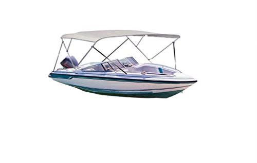 iCOVER Water Proof Three/Four bow Bimini Top Canopy fits boats with Beam Width of 61″ to 98″,Gray Color.