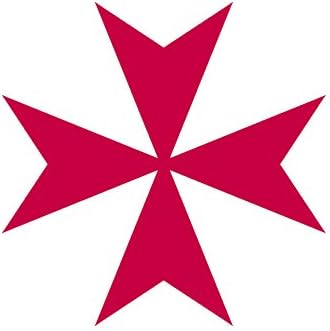 Maltese Cross Amalfi - Vinyl Decal Sticker - 5.75" x 5.75" - Red