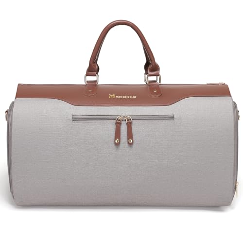 Modoker Handgepäck-Kleidersäcke für Reisen, wandelbarer Kleidersack mit Schultergurt für Männer und Frauen, 2-in-1 zum Aufhängen, Koffer, Anzug, Caramel, Damen Kleidersack MODOKER Laptop Rucksack