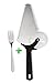 PATVEL - Best Premium Pizza Cutter – Super Sharp - Stainless Steel Blade Pizza Wheel Cutter and Server for Pizza, Pie, Bread – with 1 Stainless Steel Dinner Fork 5 inchs (Black)