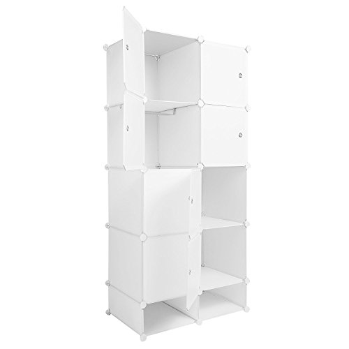 Benlet Portable Wardrobe Closet for Bedroom Clothes Armoire Dresser Cube, DIY Storage Organizer with Doors, Ideal Storage Organizer Cube for Clothes, Books, Toys, Towels (2 Column 5 Layer)