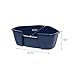IRIS USA Large Corner Cat Litter Box with Scoop, Open Top High Sided Kitty Litter Pan, Navy