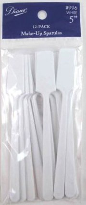 Diane 12-Pack Make-Up Spatulas 5" White #996