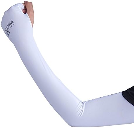 Unisex &amp;Cool Sun Sleeves Block UV Skin Protection Arm cover Sports Sleeves (White)