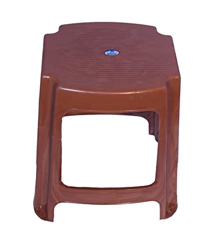 Nilkamal STL06 Strong and Durable Plastic Seating Stool for Home | Bedroom | Bathroom | Kitchen | Living Room | Office | Adult | Kids | Children's & Garden Stool with high Load Capacity (Pear Wood) 4