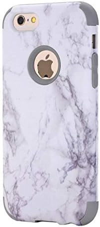 MoreChioce iPhone 6s Case,Double Case for iphone 6, 360 Degree Full Protection 3 in 1 Soft Silicone Rubber + PC Hard Back Case Anti-Scratch Protective Case for iPhone 6 / 6s (Gray Marble)
