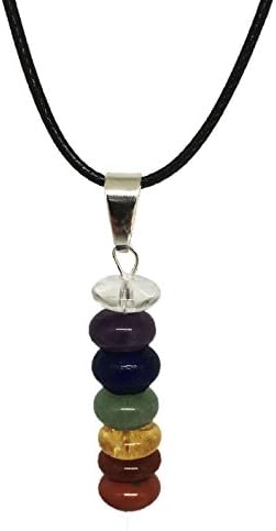 7 Stone Chakra Necklace - Natural Stones Pendent - Balance Chakras with Gift Box - By Schmidt Jewelry