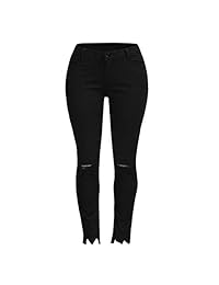 FIRERO Pantalones vaqueros elásticos para dama, talla grande, ajustados, cintura alta