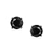 .75CT Black On Black Round Solitaire Cubic Zirconia Stud Earrings For Men Women CZ Screw Back Plated .925 Sterling Silver