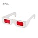 uxcell Secret Decoder Glasses Red-Red Filters Lens White Foldable Frame 3D Glasses 5pcsthumb 1