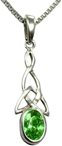 Sterling Silver Celtic Knotwork Birthstone Necklace - MAY