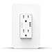 WiFi Smart Wall Outlet Receptacle - Duplex Receptacle Outlet Plug 15 Amp, Tamper Resistant Wall Socket USB Outlet, Compatible with Alexa Google Assistant and IFTTT, No Hub Required