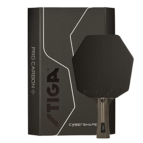 STIGA Cybershape Pro Carbon+ Table Tennis Racket 5 Star Hexagonal Shape Table Tennis Racket for Offensive Professional Players