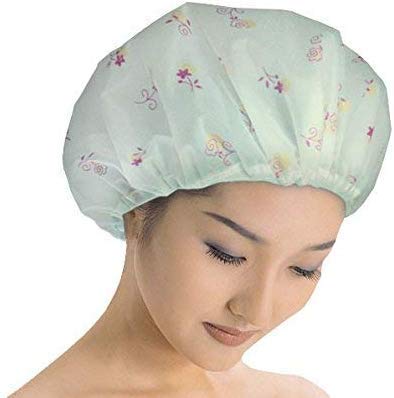 Worth Web Set Of-3 Waterproof Elastic Reusable Free-Size Bathroom Shower Caps - For Homes, Spas, Salons, Hair Treatment, Beauty Parlors