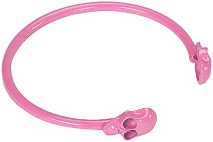 Newdiva Retro Vintage Punk Skeleton Skull Bracelet (Hot Pink)