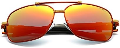 AirLing Premium Classic Metal Frame Full Mirrored Aviator Sunglasses Red/Orange Red