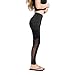 Imido Women's Yoga legging Mesh Tights Sport Workout Running Pants with Side Pocket (M)