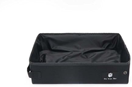 DSHBB Cat Litter Box，waterproof Top-Entry Open High Sided Rim Cat Toilet ， Cat Litter Tray Large ， Cat Litter Trays-self Cleaning (Color : Black, Size : S)