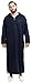Moroccan Men Djellaba Handmade Winter Cotton Delicate Embroidery Navy Large to X-large