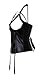 Kiwi-rata Women's Faux Leather Buckles Steampunk Underbust Corset (M, open bust Black)