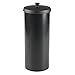 mDesign Modern Plastic Bathroom Storage and Cleaning Accessory Set - Includes Bowl Brush, 3-Roll Toilet Paper Canister with Lid, Wastebasket Trash Can/Garbage Bin - 3 Pieces - Black