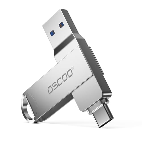 256GB USB Flash Drive, USB 3.1 Gen 1 Dual USB-C and USB-A, Portable Thumb Drive for iPhone 15/16/17, Mac, Android Phones, Tablets, Laptops, Mac, Windows - Backup