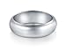 925 Sterling Silver Ring High Polish Plain Dome Tarnish Resistant Comfort Fit Wedding Band 6mm Ring