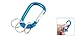 uxcell Spring Snap Hook, Metal D Ring Carabiner Keychain Clip with 3 Key Ring, Locking Snap Ring with Keyring for Loaded Gate Hammock Swing Outdoor Hiking Fishing, Large 1PCS Blue