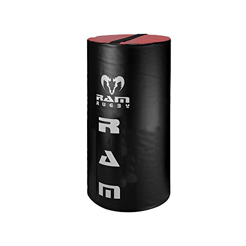 Ram Rugby Half Weighted Tackle Bag - Rambo - 44lbs - 30" Tall - Black/Red PVC Outer Cover - High Density Foam Core