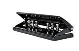 Adjustable Metal 6-Hole Paper Punch Puncher for A5/A6/B7 Six Ring Binder Day Planner Inserts Pages - 6 Sheet Capacity - 6mm Hole Diameter(Black)
