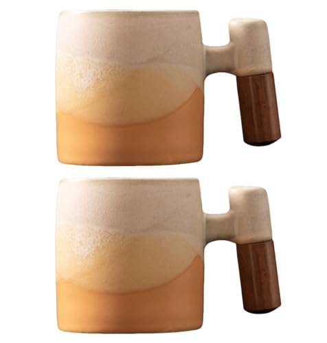 Oz Dicmracy 2-oz Ceramic Espresso Cups Wood