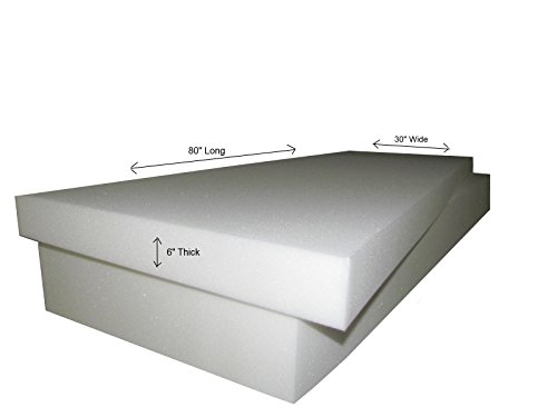 Foam Cushion 6"T x 30"W x 80"L (1536) "MEDIUM FIRM" Seat Replacement Foam Cushion, Upholstery Foam Slab, Foam Padding