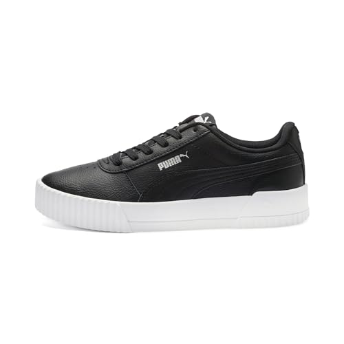 Women Carina L Sneakers, Puma Black-Puma White-Puma Silver, 42 EU