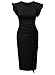 Miusol Women's Retro Ruffles Cap Sleeve Slim Business Pencil Cocktail Dress (Medium, Black)