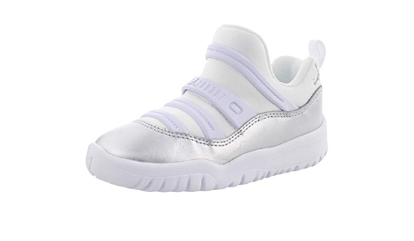 Amazon Com Jordan 11 Retro Little Flex Baby Girls Shoes Size 4 Color White Metallic Silver Sneakers
