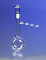 PYREX 1L Distilling Flask, No. 4 rubber stopper