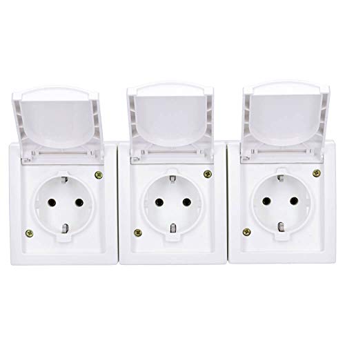 Aufputz Feuchtraum Steckdose 3-fach waagrecht IP54 Modell Pacific weiß – Bild 6