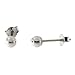 14k White Gold Ball Stud Earrings, 3mm