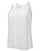 ZENNESSA ZENNESSA's Womens Scoop Neck Pleated Front Fitted Chiffon Cami Tank Tops XXX-Large Ivory