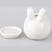 NCYP Indoor White Ceramic Flower Pot Garden Tabletop Kawaii Small Miniature Rabbit Bunny Planter Pot for Succulent Cactis with Tray 3.93 inches Sculpture (No Plants)