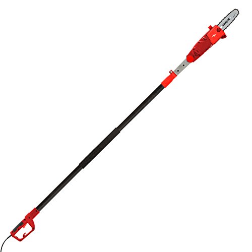 Sun Joe SWJ802E-RED 9 FT 6.5 Amp Electric Pole Chain Saw with Adjustable Head, Red